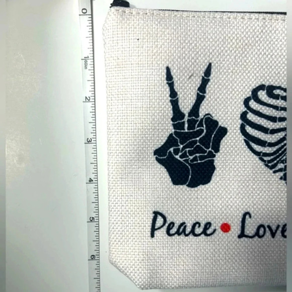 Peace  Love Rock n Roll Pencil Case / Zipper Bag ☮️❤️🤘 - Picture 2 of 4
